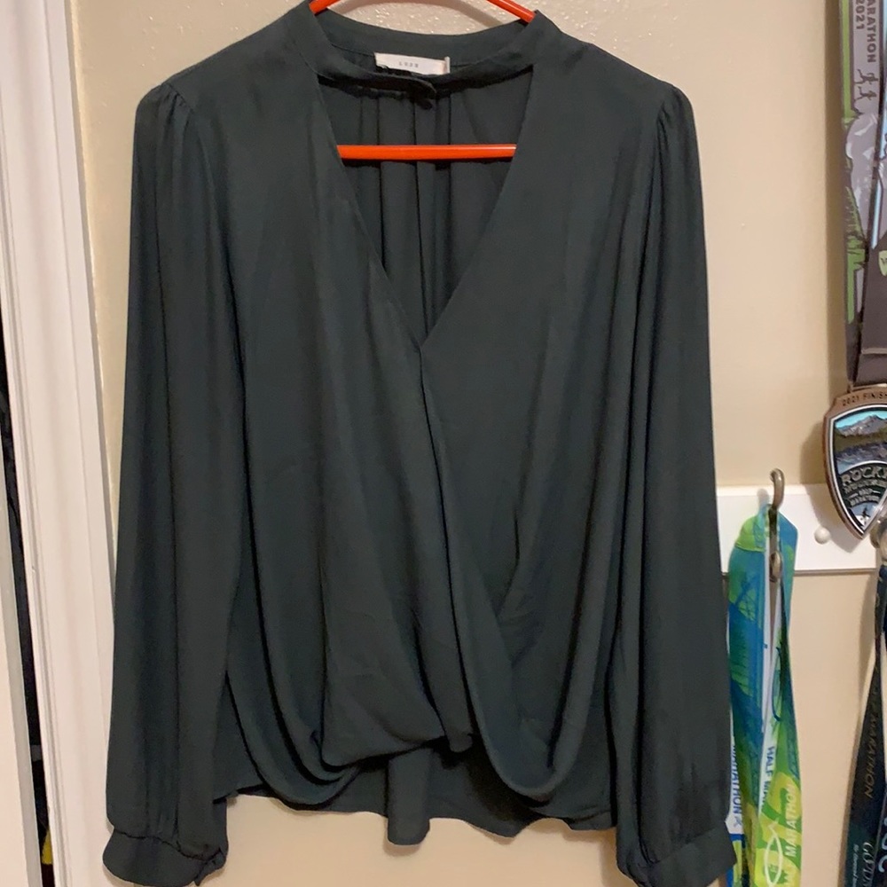 Dark green, blouse with button details